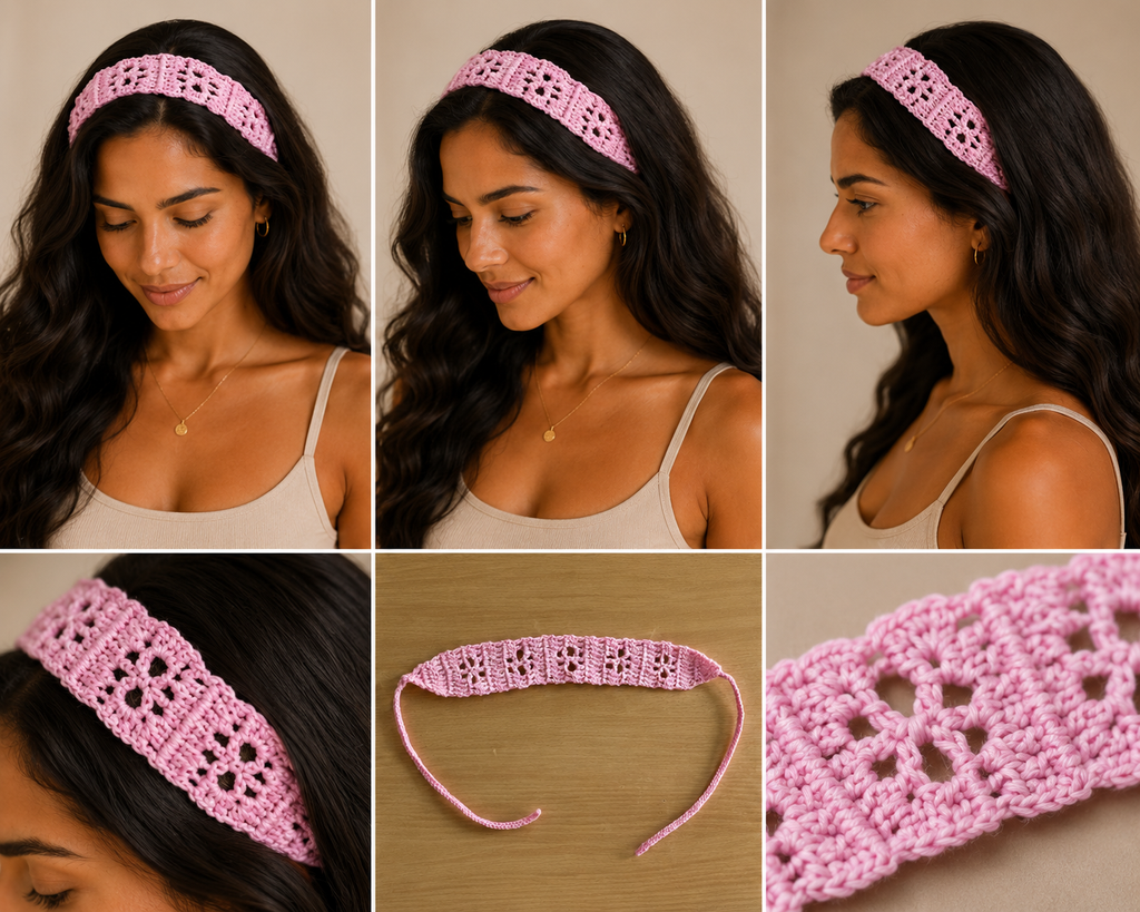 Mustard Ivory Pink Headbands- Pack of 3