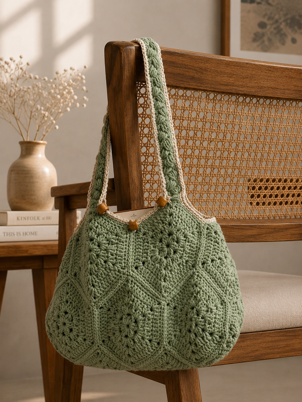 Caterpillar Green Crochet Bag