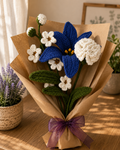 Blue Lily Handmade Crochet Bouquet