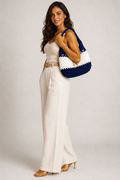 Ocean Blue & White Sand Crochet Bag
