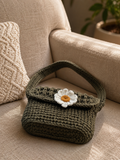 Olive Bloom Crochet Bag