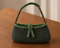 Olive Bead Handmade Crochet Shoulder Bag